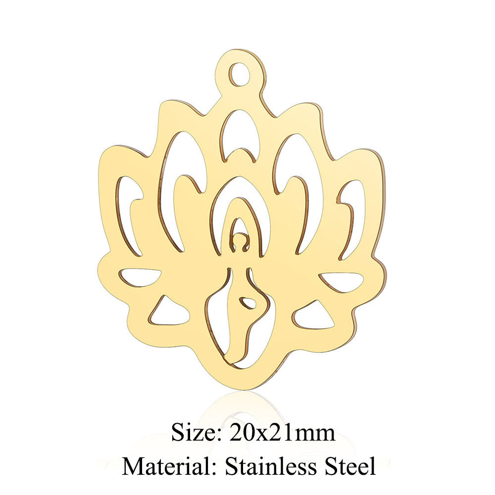 5 pcs/bag Feather wings Titanium steel pendant