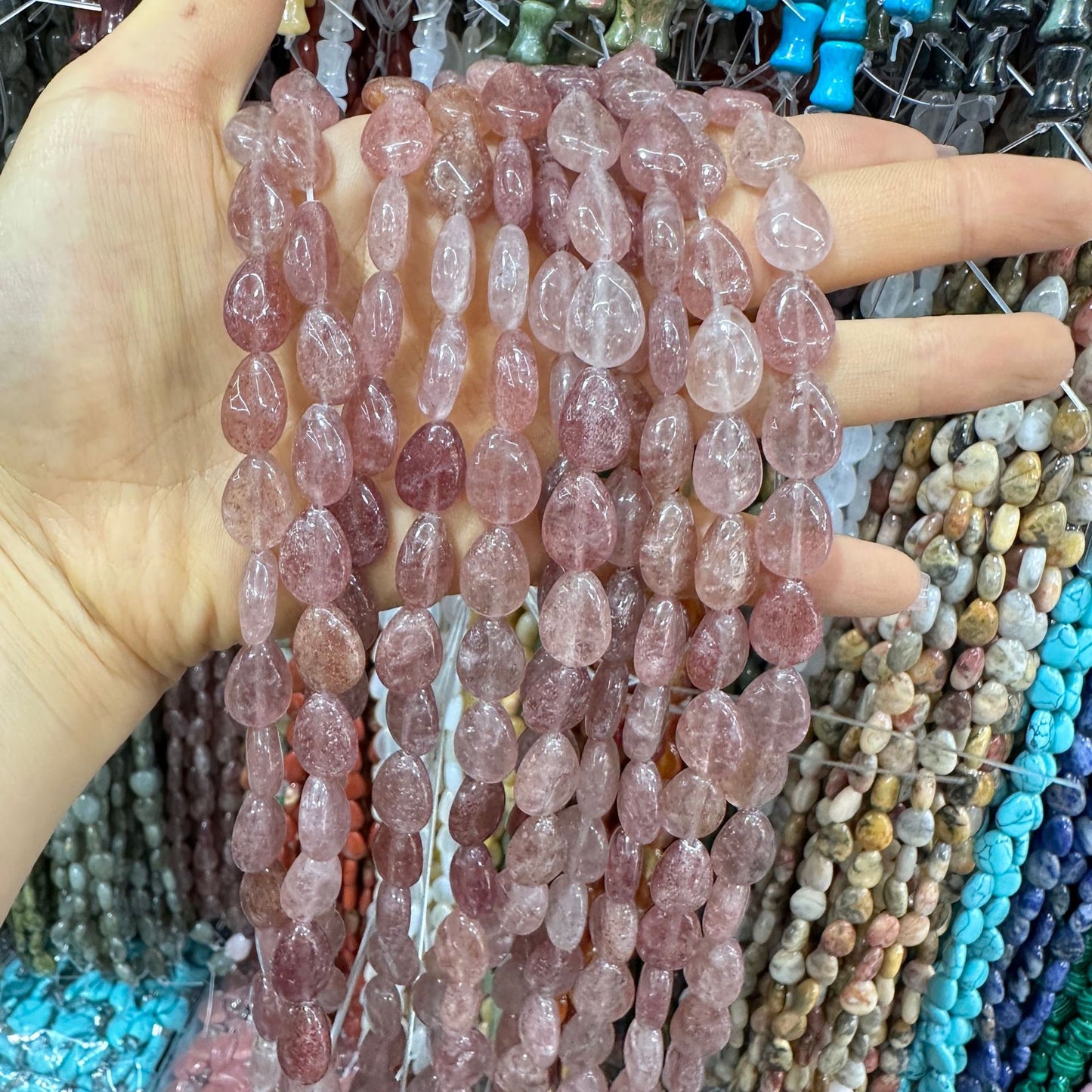 Crystal flat water drop 10*14MM 28pcs heterosexual loose beads