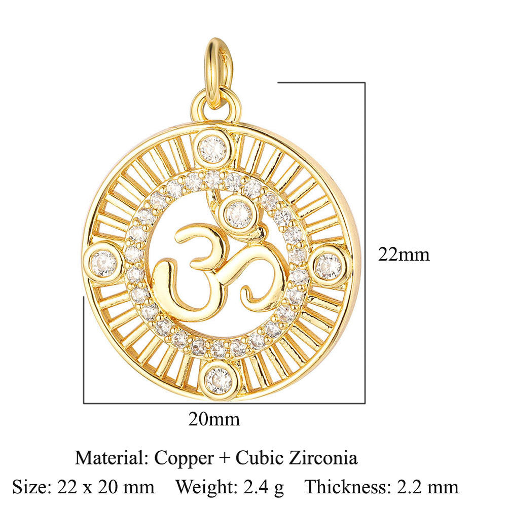 Colgante de cobre y circonita con ángel virgen 
