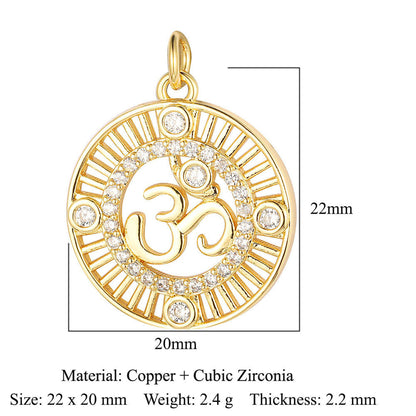 Colgante de cobre y circonita con ángel virgen 