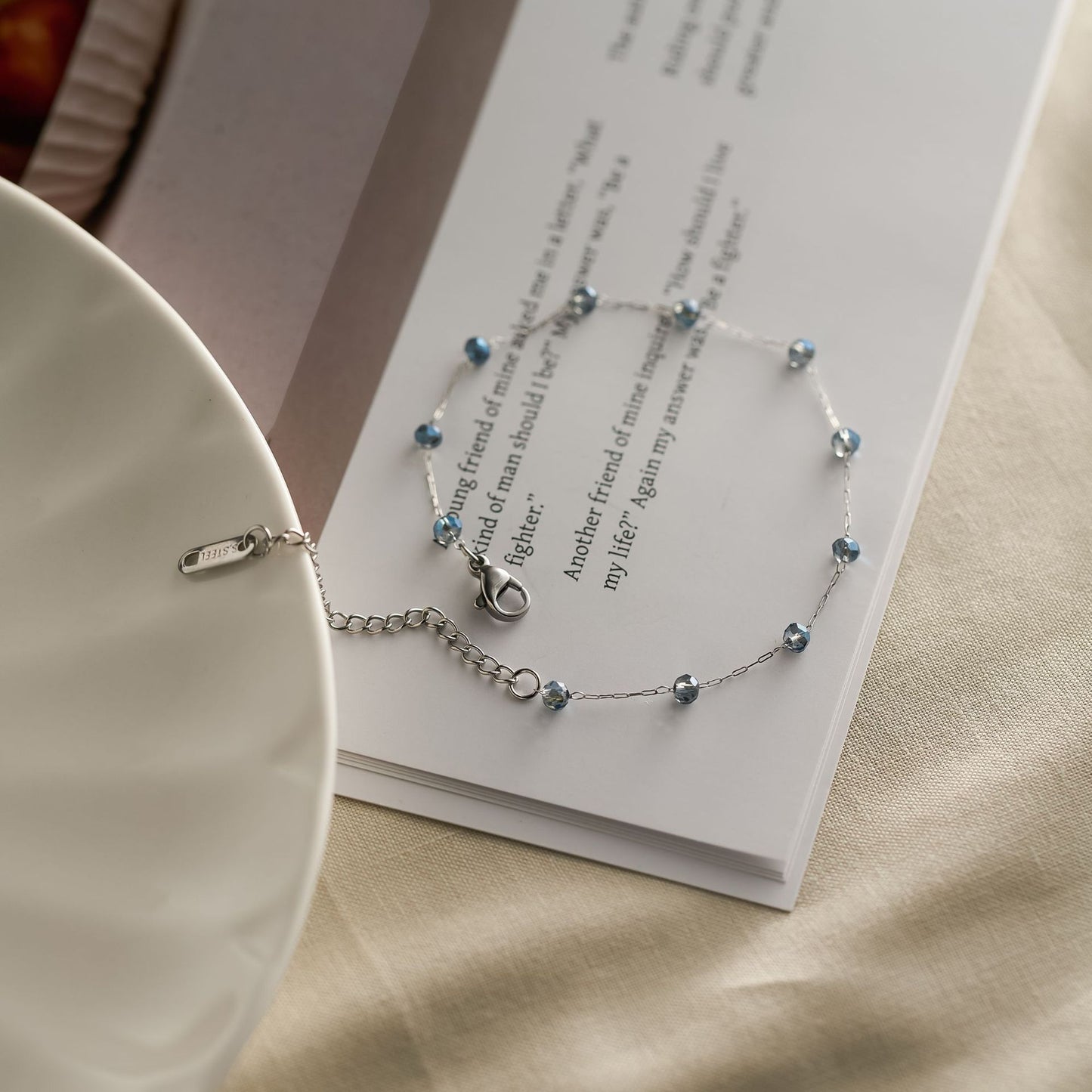 Stainless steel natural stone bracelet for women