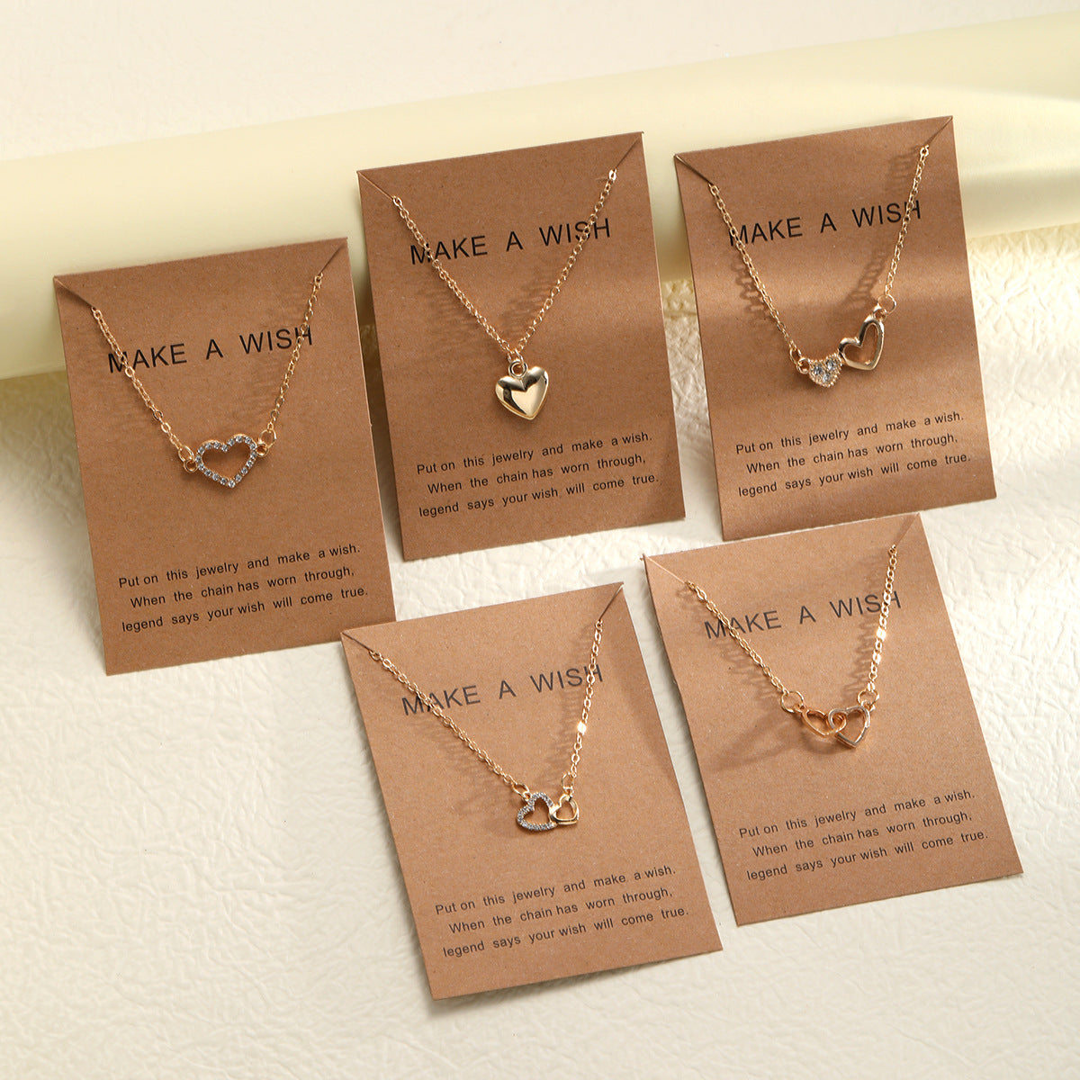 Hollow Love Point Drill Necklace Set (5-Piece)