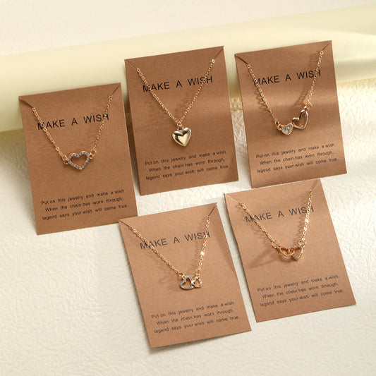 Hollow Love Point Drill Necklace Set (5-Piece)