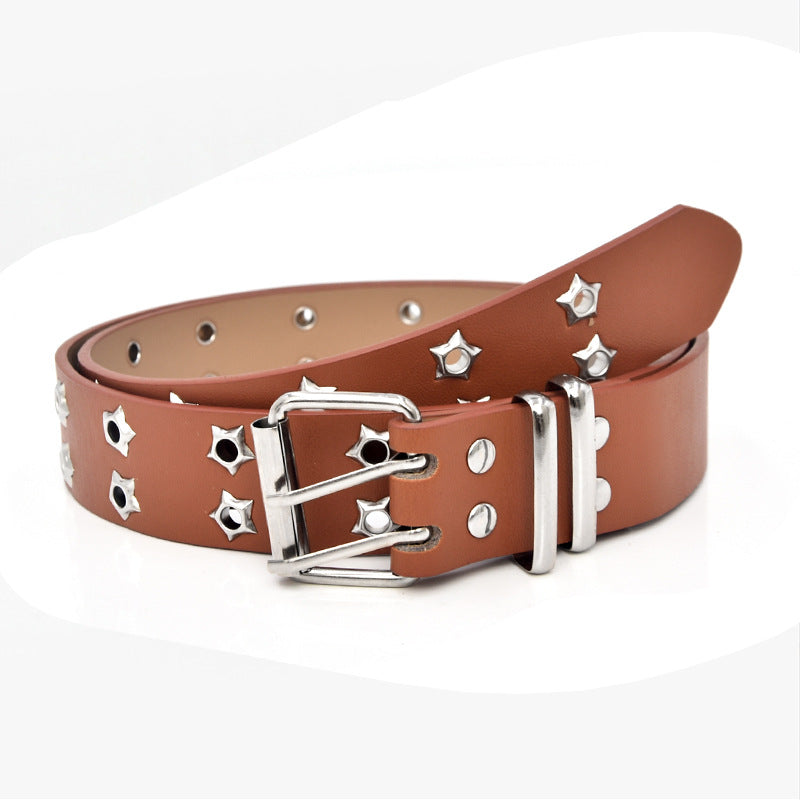 Explosive Double Row Hole Corn Buckle Belt