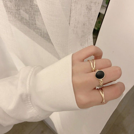 Hip-Hop Adjustable Ring Set
