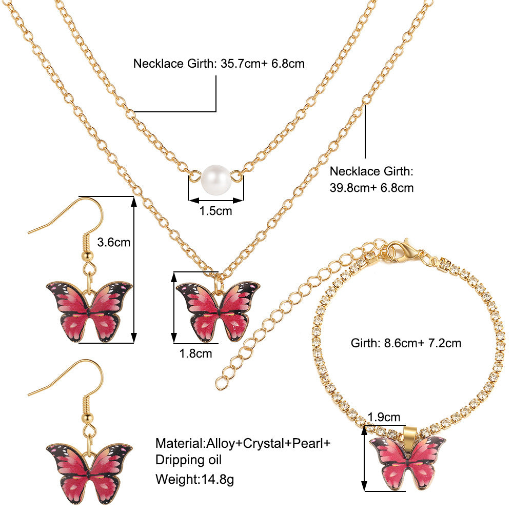 Oil Drop Butterfly Jewelry Set