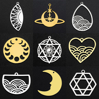 5 pcs/pack moon geometry accessories DIY pendant