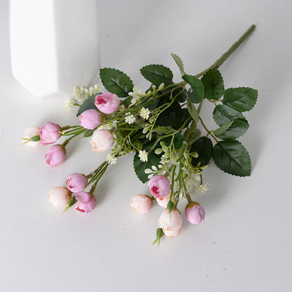 Artificial rose green buds bunch of artificial flowers