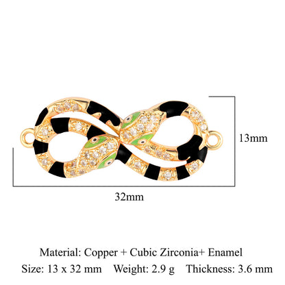 Double hole copper zircon jewelry bracelet connection accessories