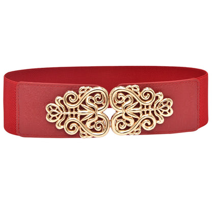 Gold Button Elastic Black Waist Seal