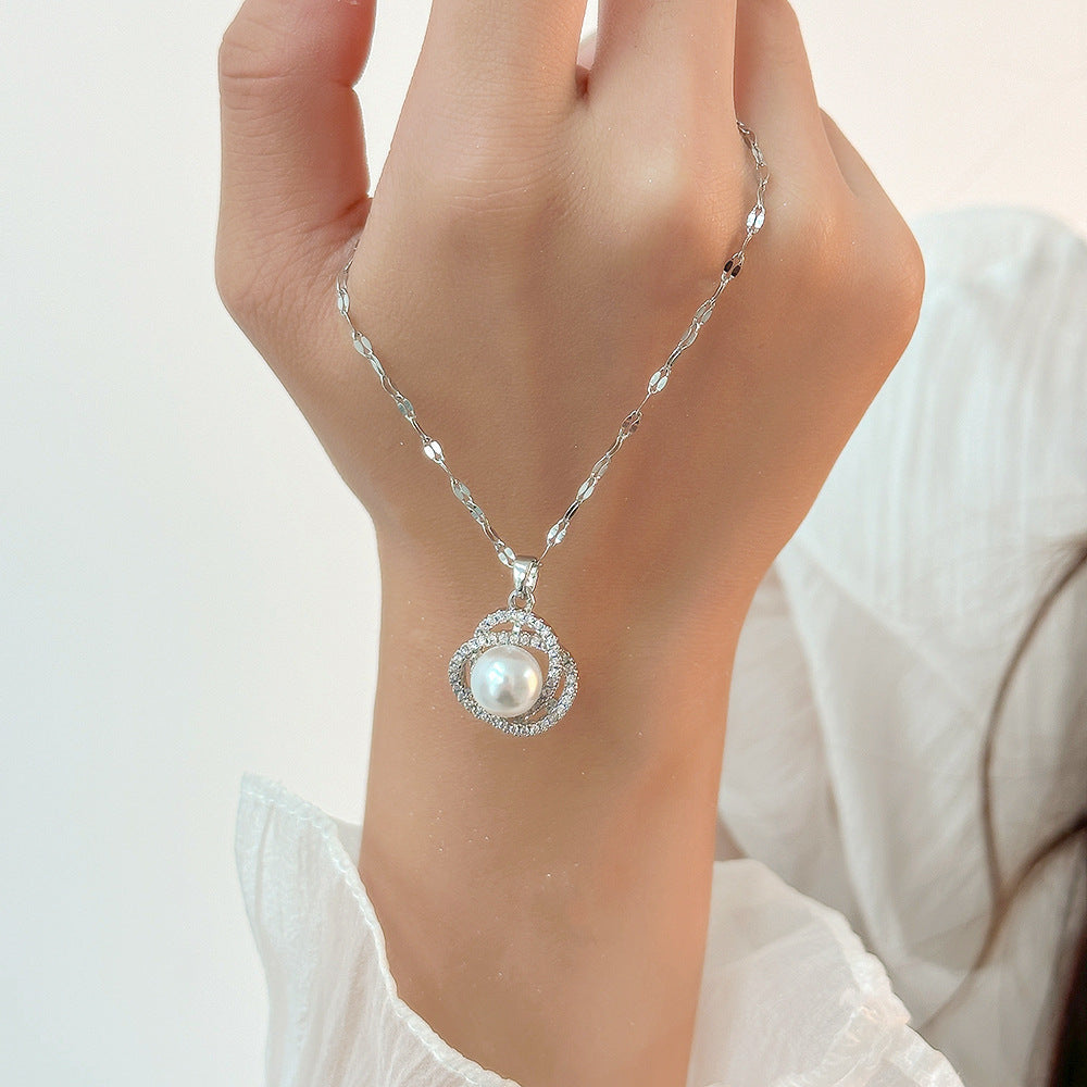 Fashion silver titanium steel necklace