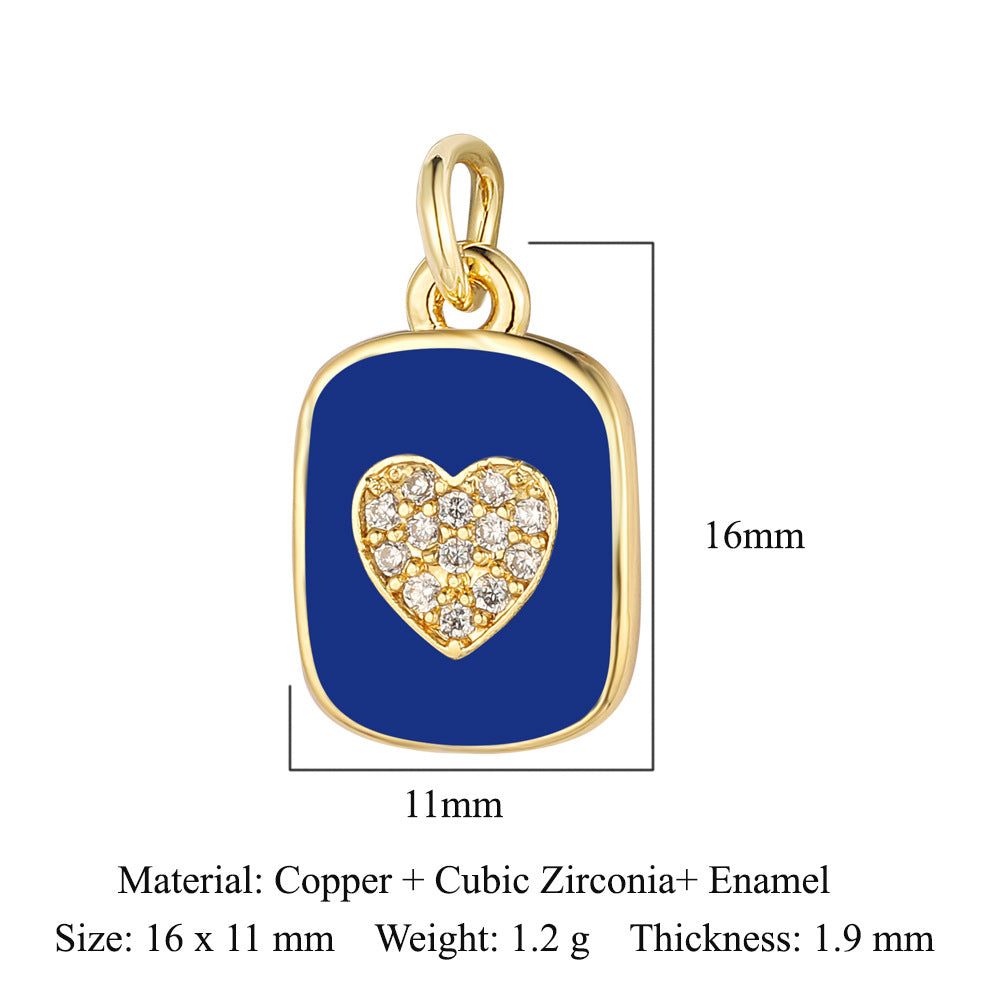 Oil drop diamond star tag copper zircon pendant