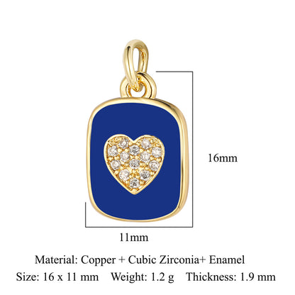 Oil drop diamond star tag copper zircon pendant