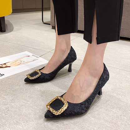 Temperament pointed high heels women