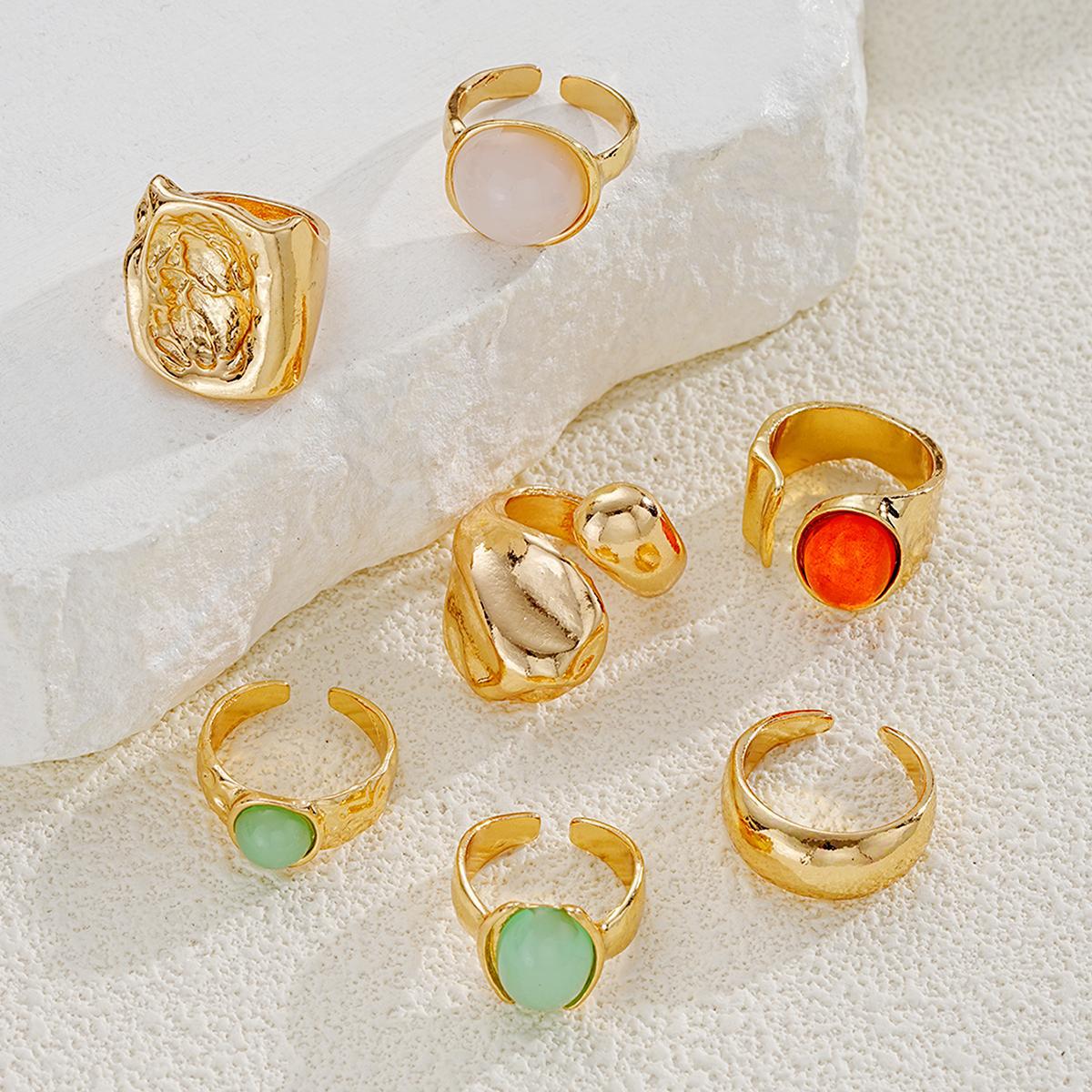 Retro Alloy Open Ring Set