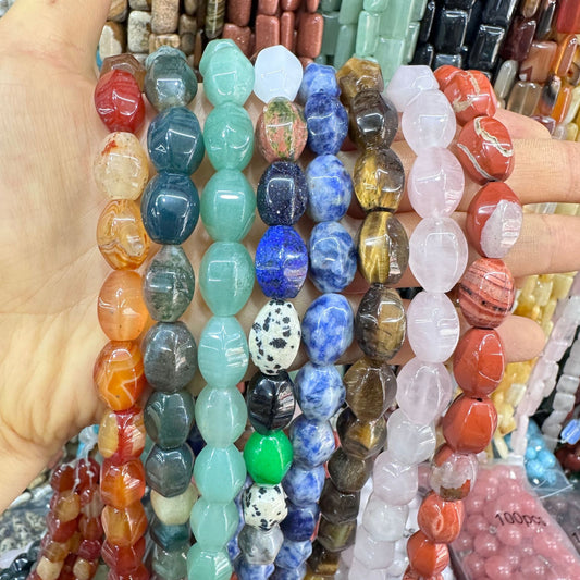 Cristal 28 Uds cuentas de arroz hexagonales 10*14MM cuentas sueltas 