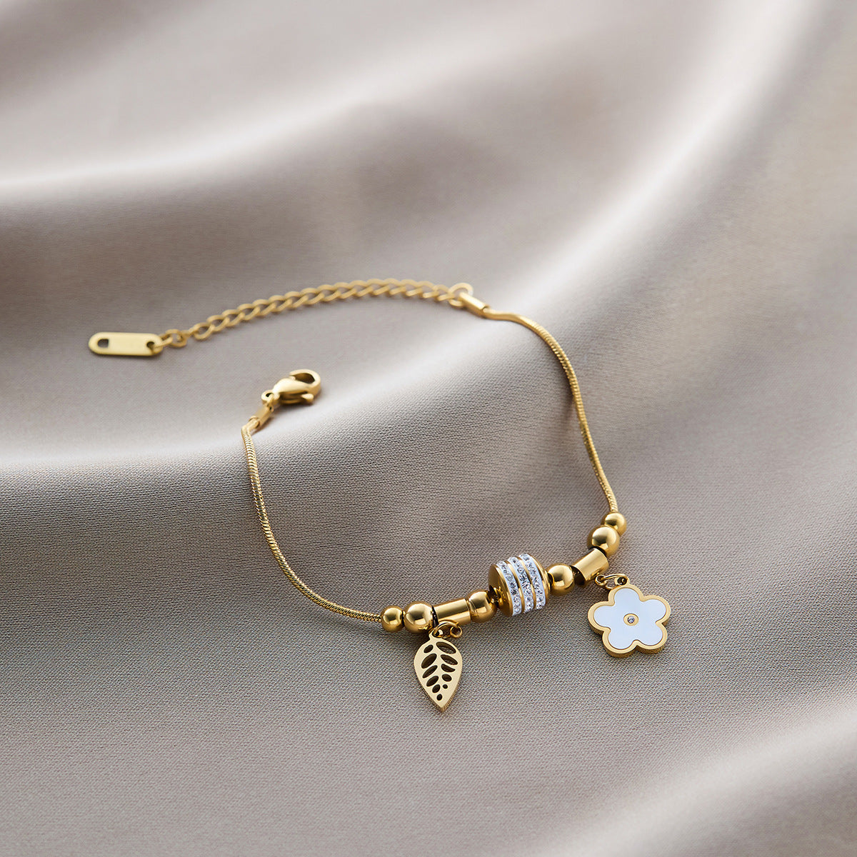 Titanium Steel Five-Leaf Clover Bracelet