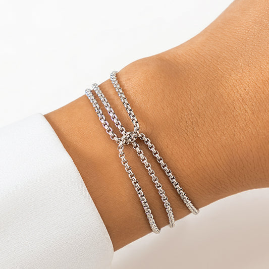 Pulsera de cadena fina de metal punk para mujer 