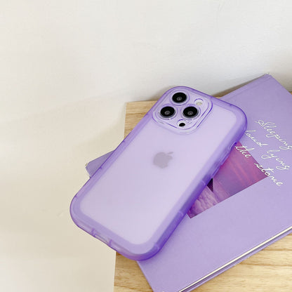 Simple Shockproof Case iPhone14 12 Silicone Clear Candy Color Couple X 13
