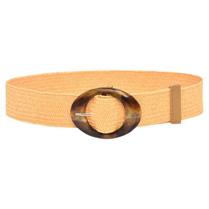 Ethnic style woven elastic belt