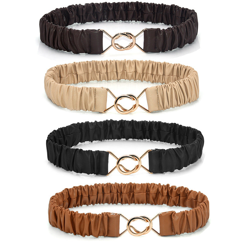 Elastic wide belt women's simple and versatile