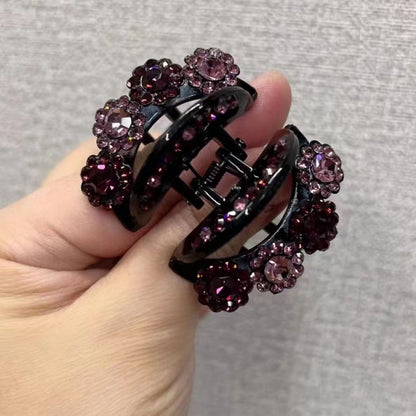 Pinza con forma de garra con diseño floral y diamantes de imitación 