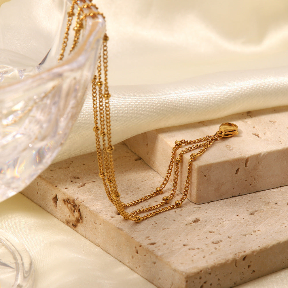 Joyería de pulsera de cadena de moda de doble capa. 