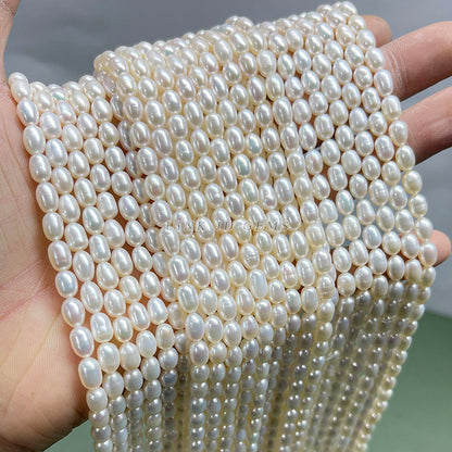 5Mm high gloss micro thread natural freshwater pearl
