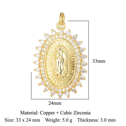 Colgante de cobre y circonita con ángel virgen 