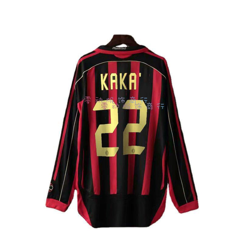06-07 AC Milan Retro Kak¨¢ Gattuso Maldini Inzaghi Pirlo Manga Corta Larga 