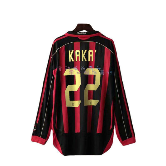 06-07 AC Milan Retro Kak¨¢ Gattuso Maldini Inzaghi Pirlo Manga Corta Larga 