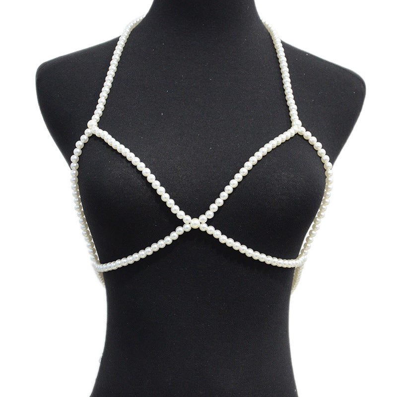 Pearl Strap Skinny Waist Chain