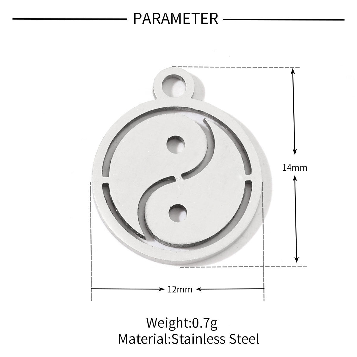 20 pcs/pack love sun titanium steel DIY jewelry pendant