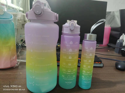 Gradient Color Three-Piece Plastic Bottle Set