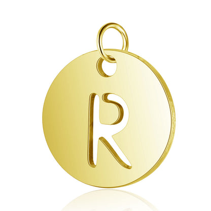 5 pcs/titanium-covered steel 26 English letter tags