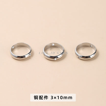 14/18K gold nine-character needle ball needle flower holder copper ring heart shape