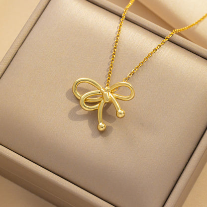 Collar de lazo popular, cadena de hueso de serpiente, colgante de cuentas 