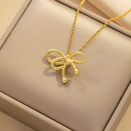 Collar de lazo popular, cadena de hueso de serpiente, colgante de cuentas 