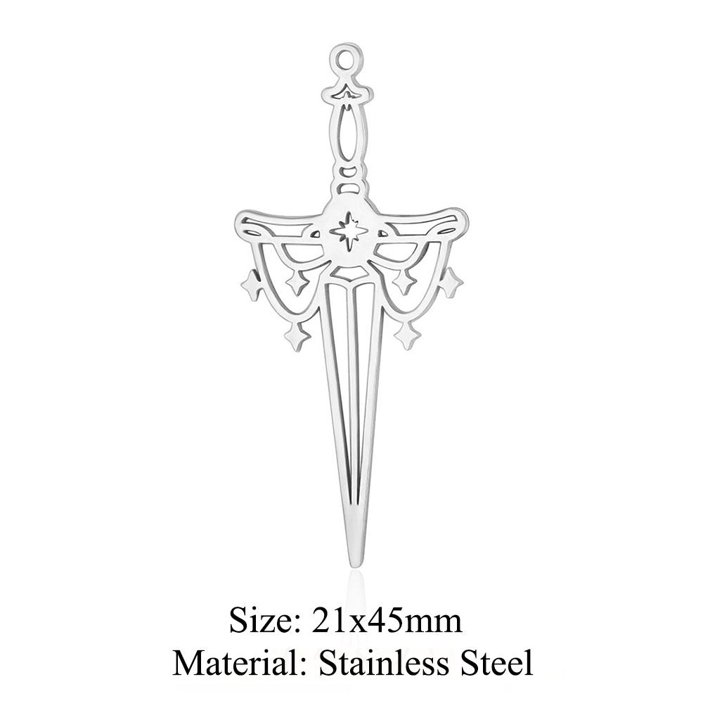 5 pcs/bag witch hat titanium steel eye pendant