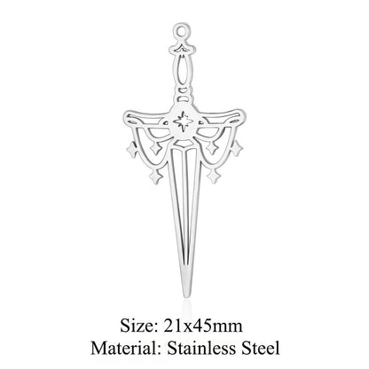 5 pcs/bag witch hat titanium steel eye pendant