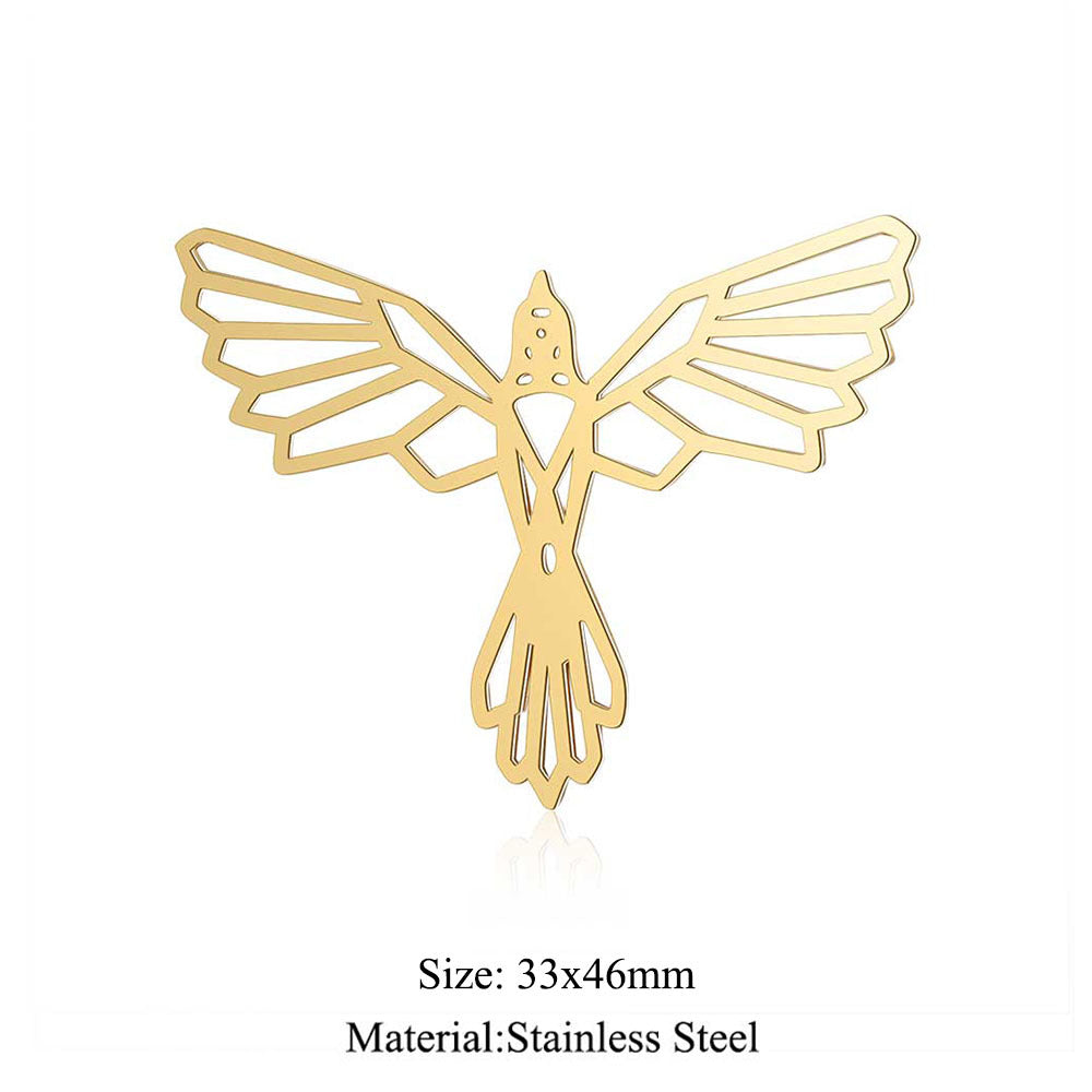 5 pcs/titanium steel large accessories paper-cut animal pendant