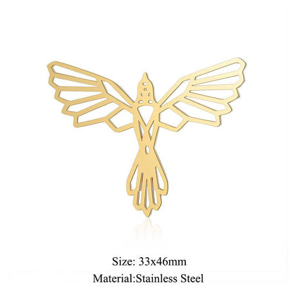 5 pcs/titanium steel large accessories paper-cut animal pendant