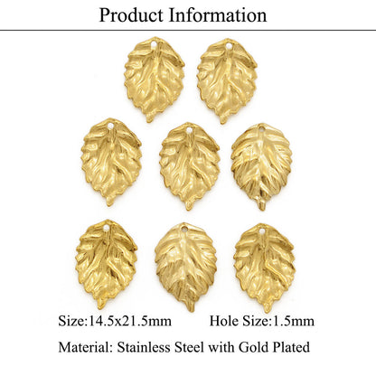 3 pcs/titanium steel leaf pendant accessories