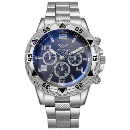 Fake Three-Eye Steel Band Men's Watch