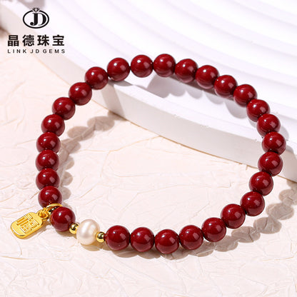 Pulsera de perlas barrocas de arena morada 