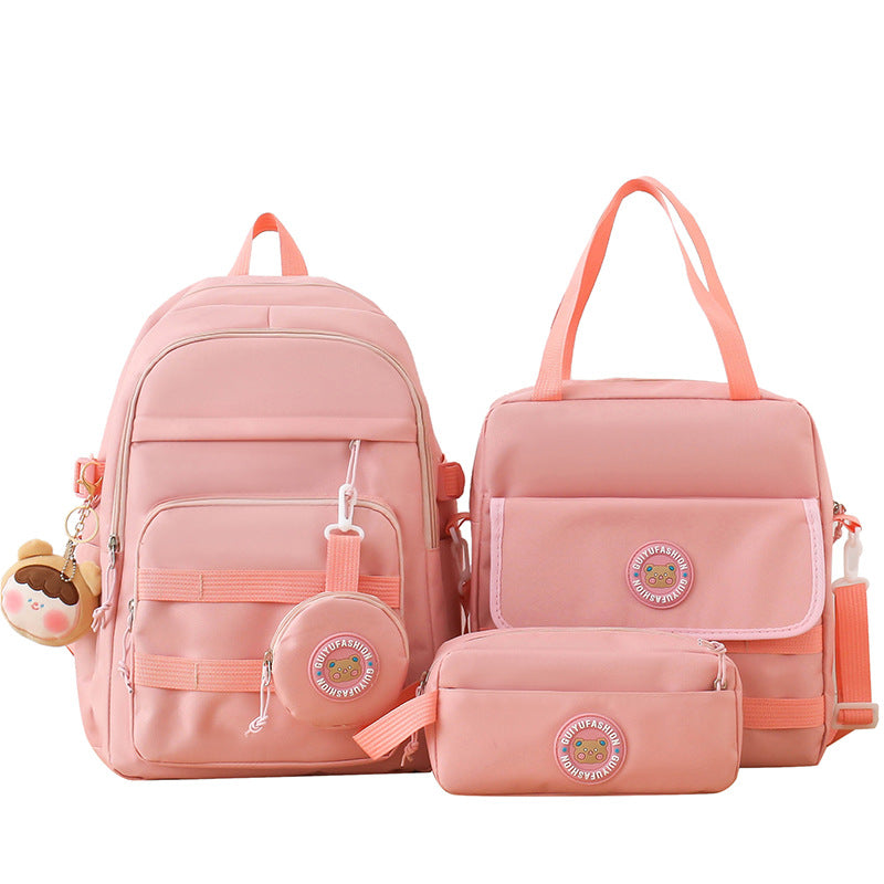Casual campus style solid color backpack wholesale