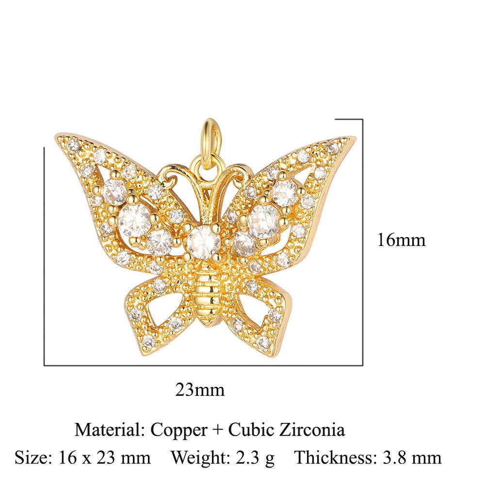 Copper Zircon Cross Virgin Necklace Pendant