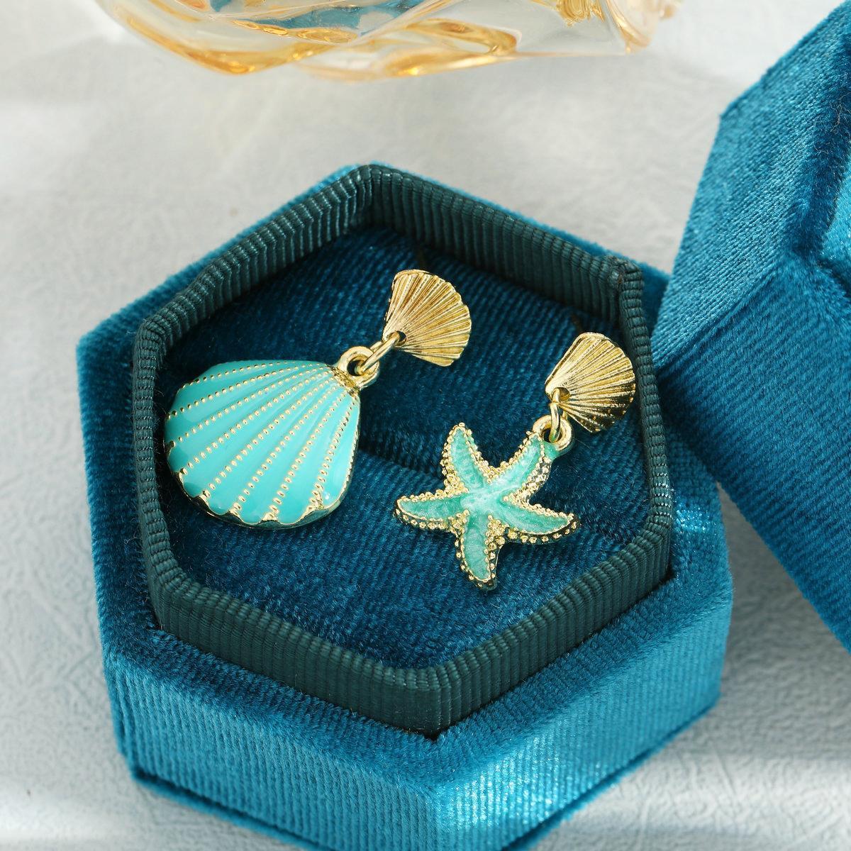 Asymmetric Starfish Shell Earrings