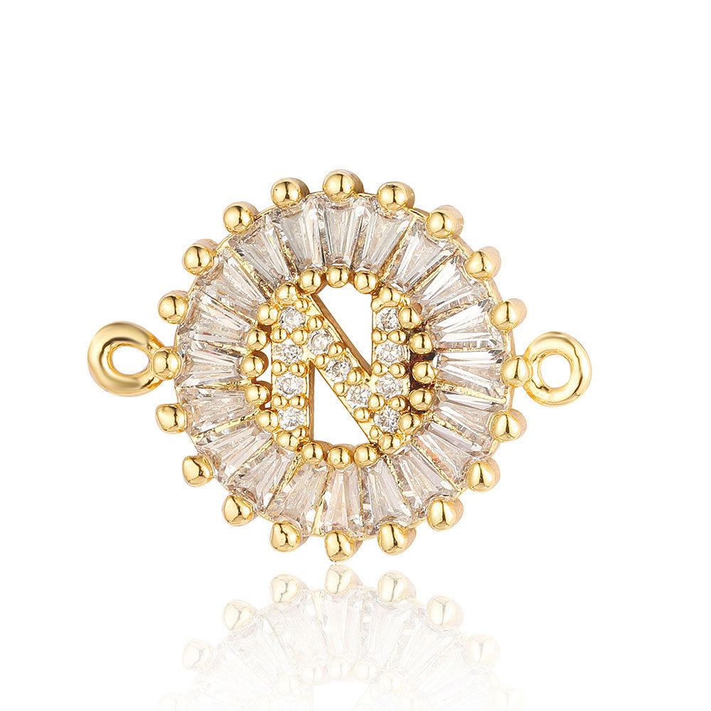 fashion 26 English letters copper zircon pendant