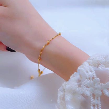 18K rose gold bead bracelet